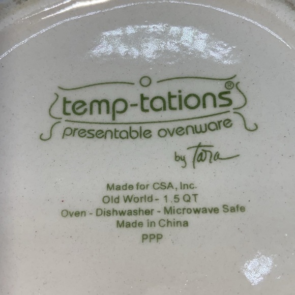 2 Temp-tations Stoneware Square Nesting Serving Bowls Old World Pattern - Picture 3 of 4